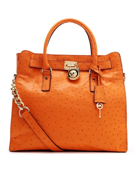 michael kors orange ostrich purse|Women's Orange Designer Handbags .